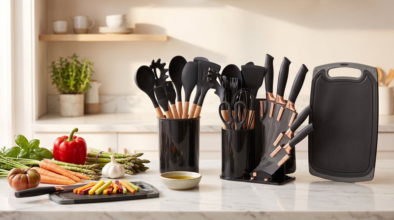 19-Piece Vegetable Slicer & Kitchen Utensil Set with Cutting Board