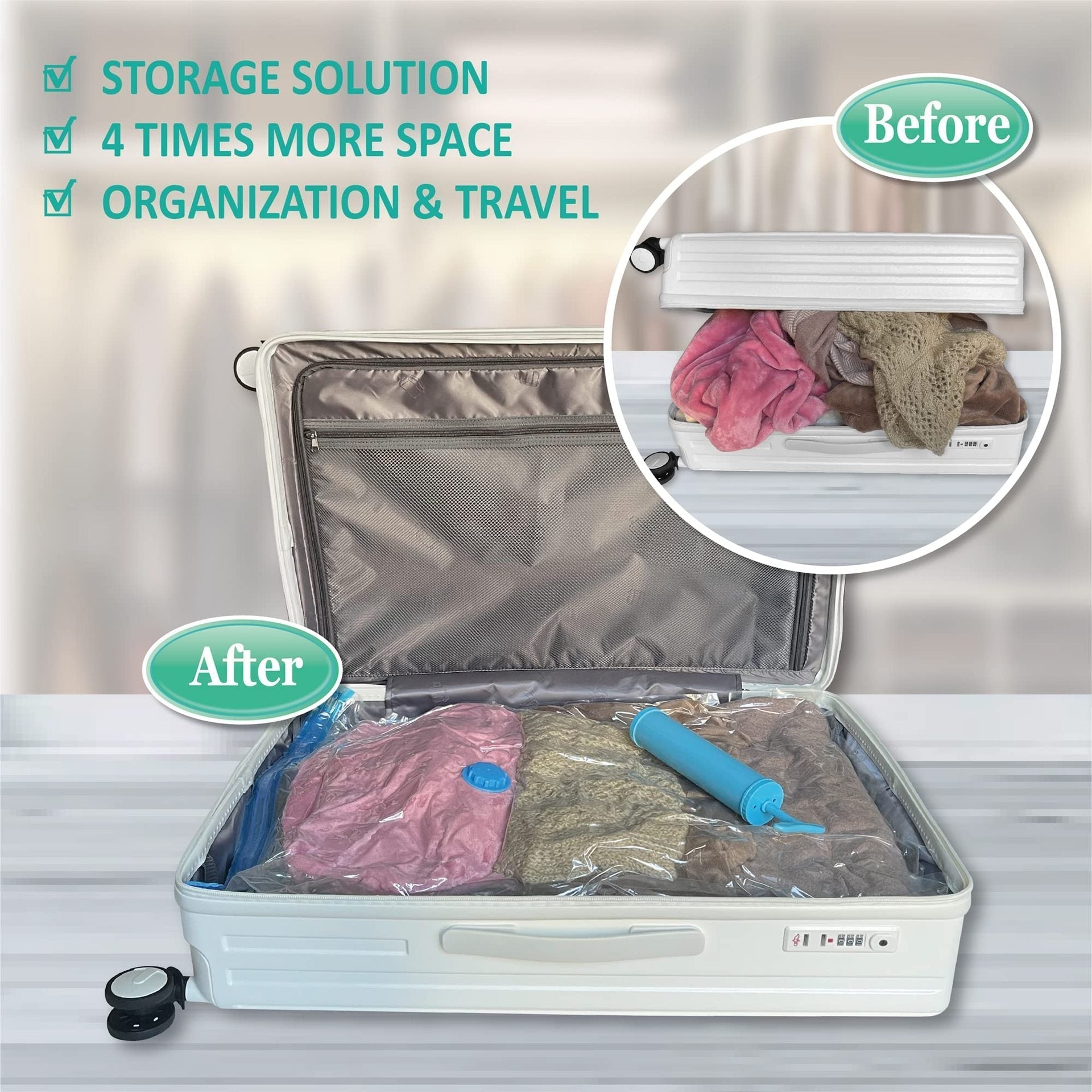 12PCS Vacuum Storage Bags Set – Jumbo Compression  space