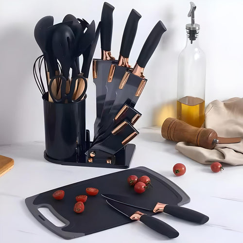 19-Piece Vegetable Slicer & Kitchen Utensil Set with Cutting Board front