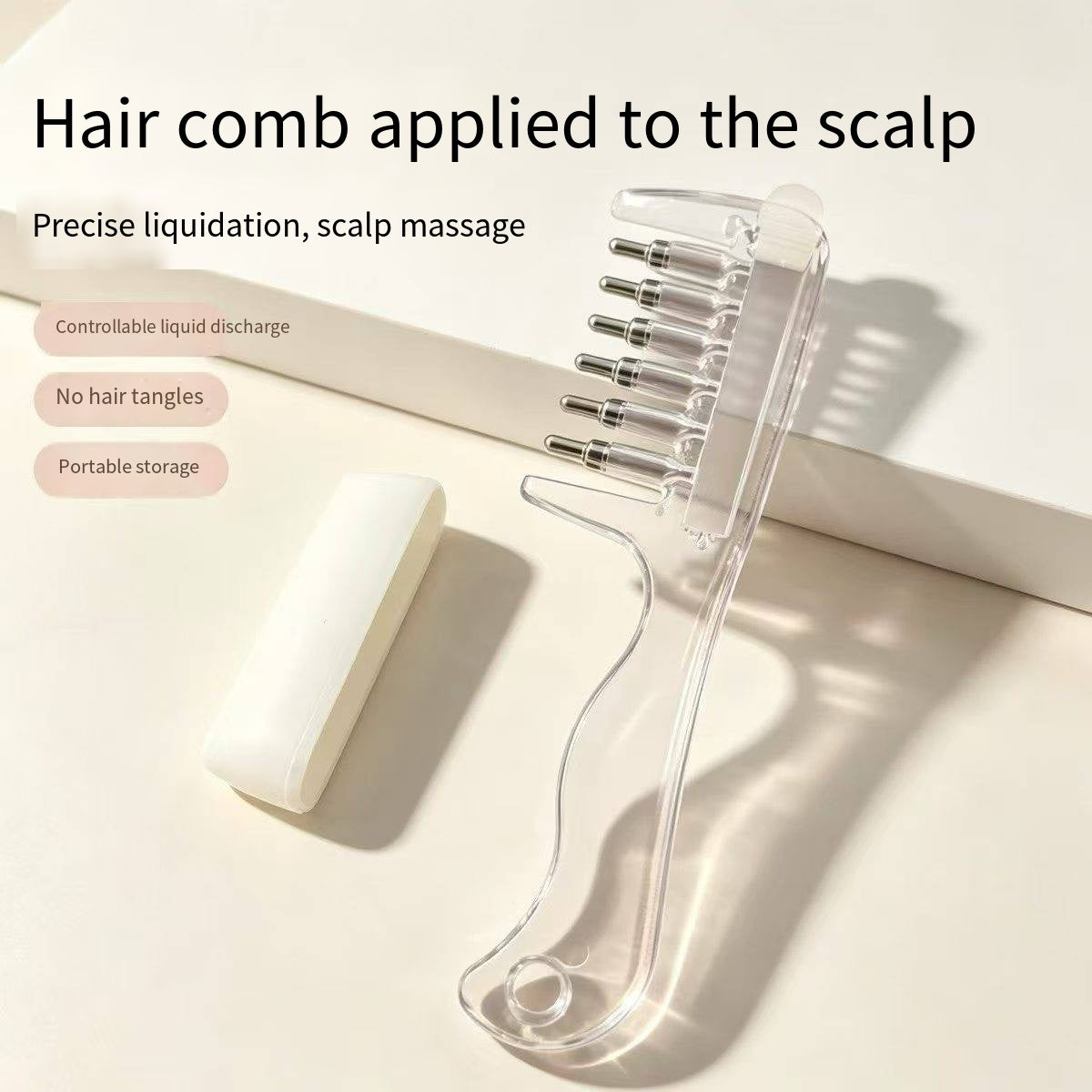 Wide-Tooth Liquid-Dispensing Comb for Hair Oil, Serum,Massage