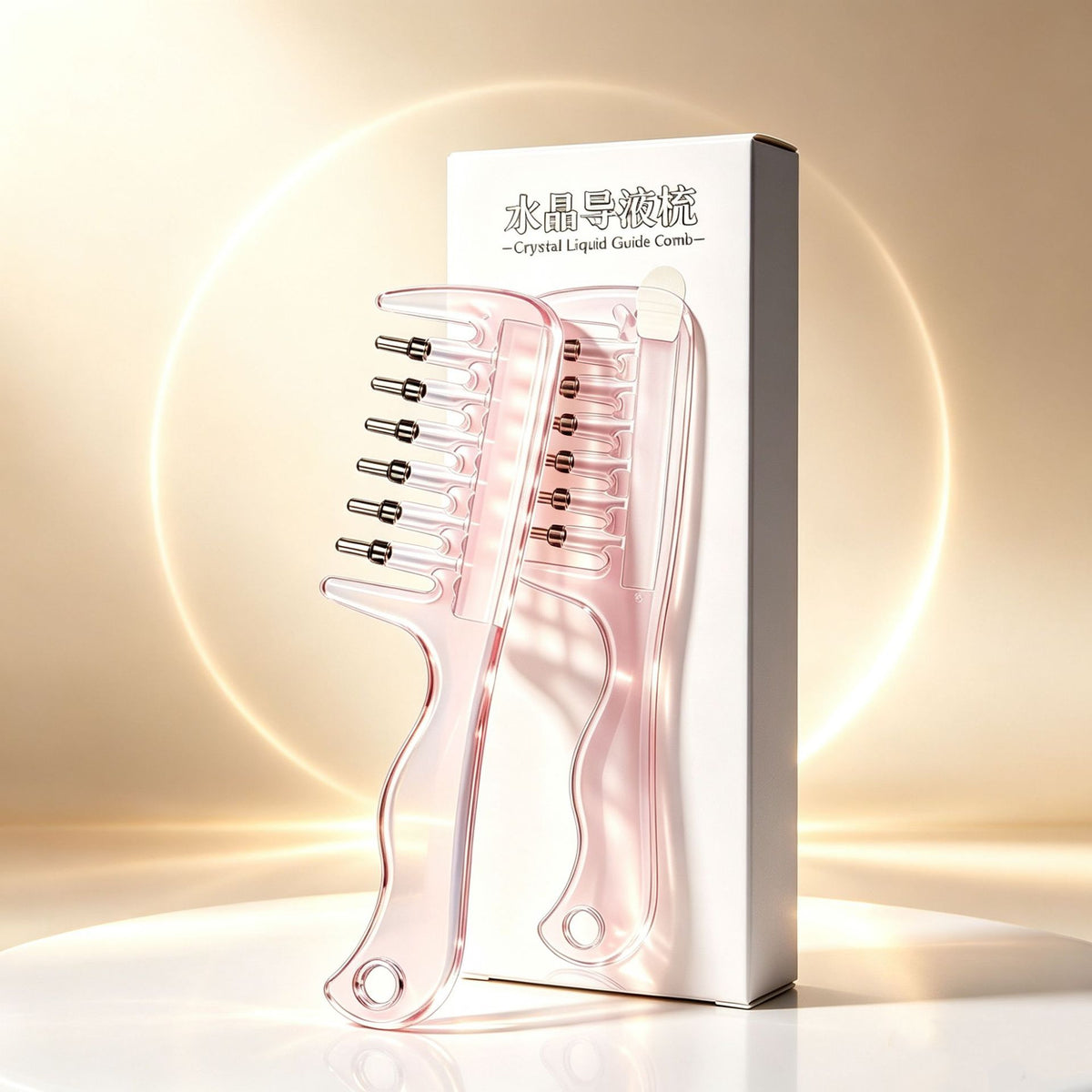 Wide-Tooth Liquid-Dispensing Comb for Hair Oil, Serum,Massage