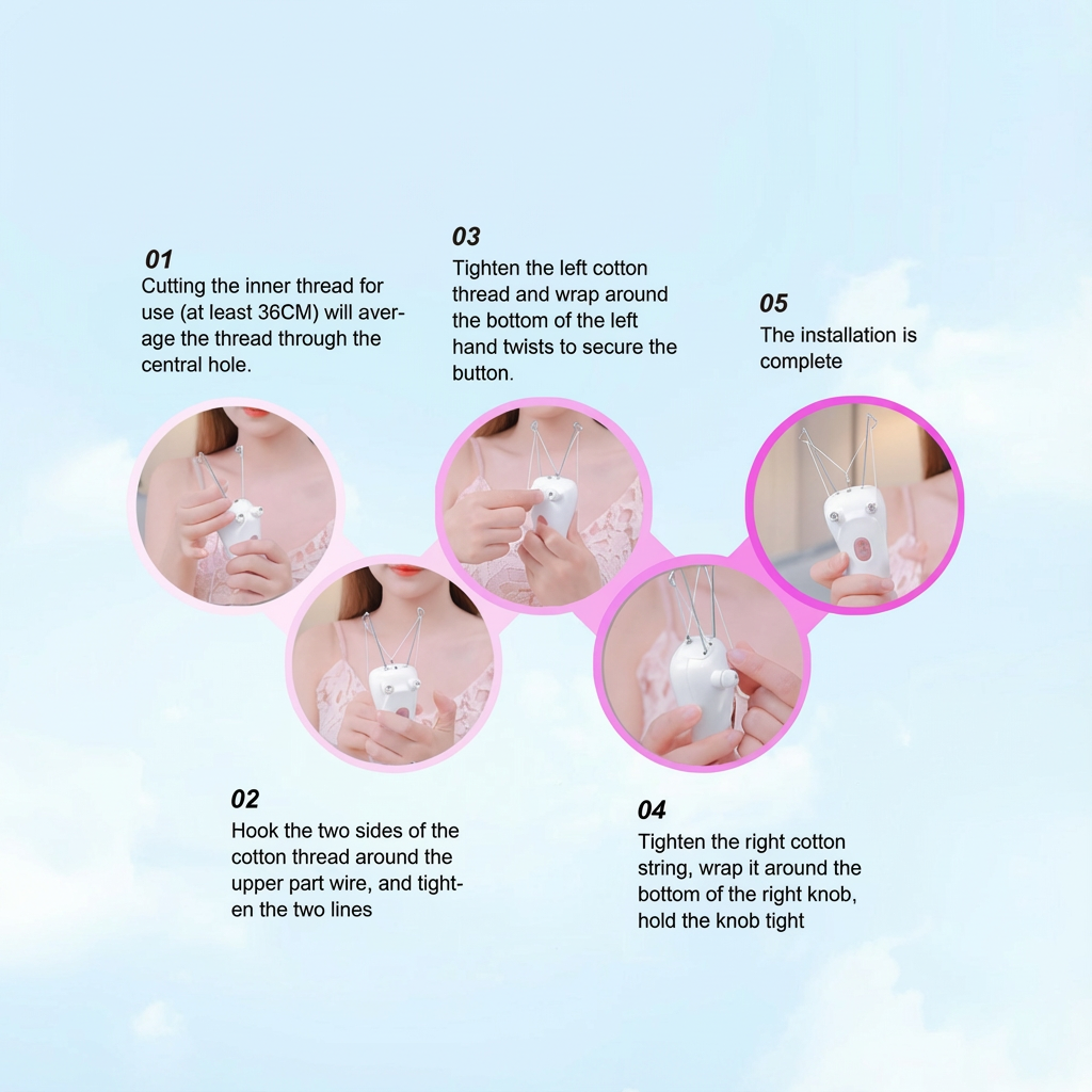 Butterfly Design Electric Threading Epilator Facial Hair Remover Machine detail 1