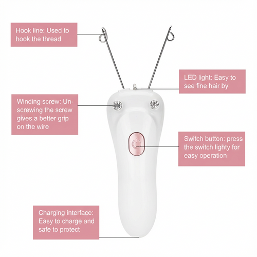Butterfly Design Electric Threading Epilator Facial Hair Remover Machine use