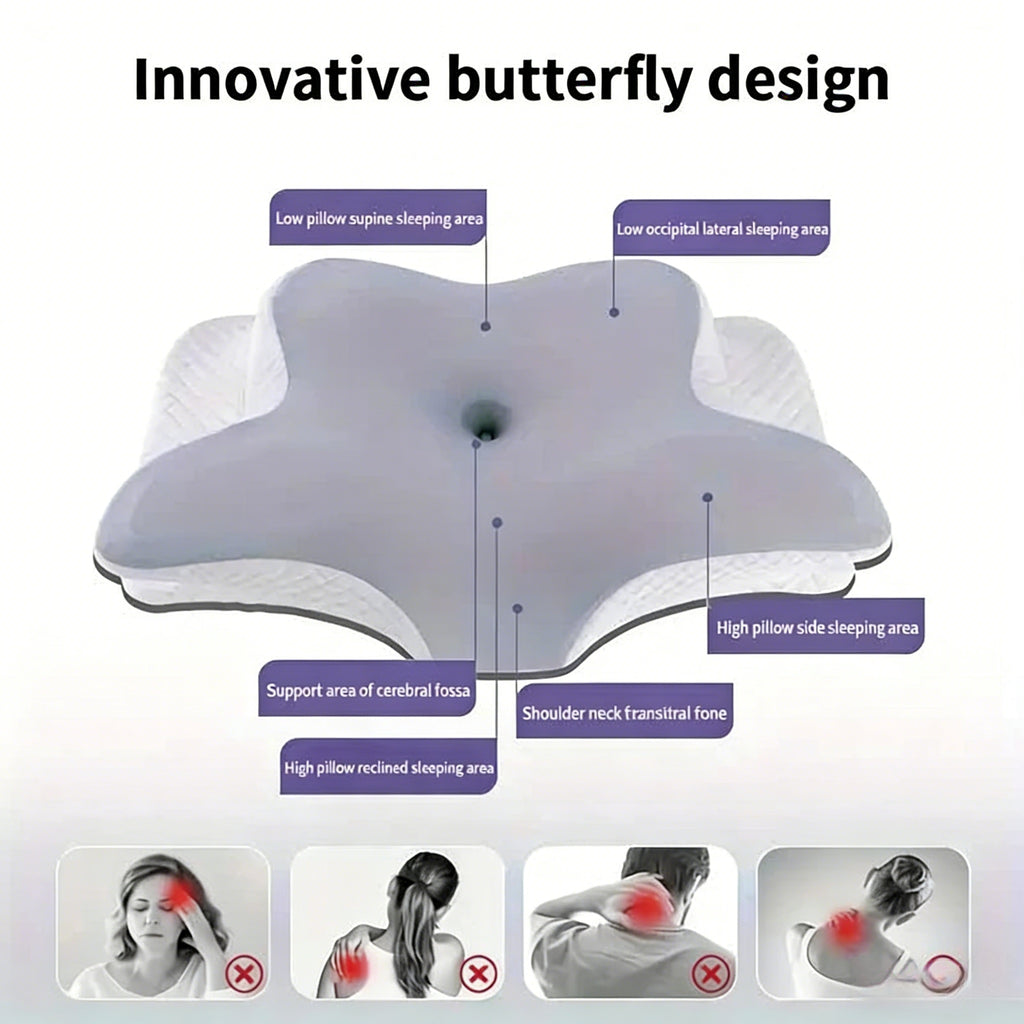 Butterfly Memory Foam Cervical Pillow | Neck Support detail