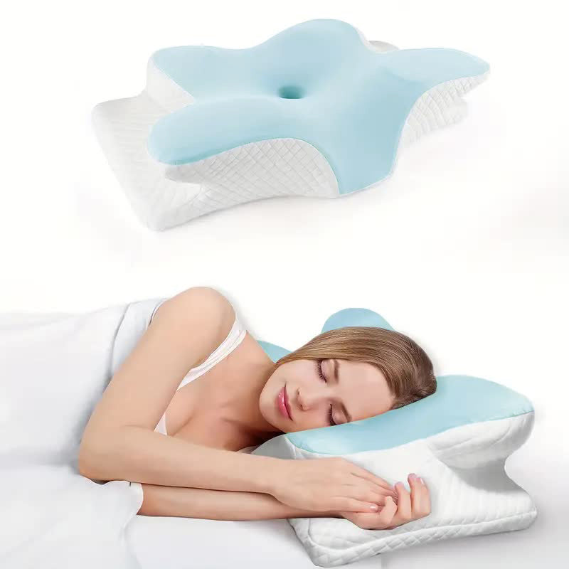 Butterfly Memory Foam Cervical Pillow | Neck Support side view