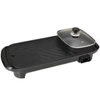 Multifunctional Electric BBQ Grill Pan & Hot Pot – Non-Stick Kebab Pan empty