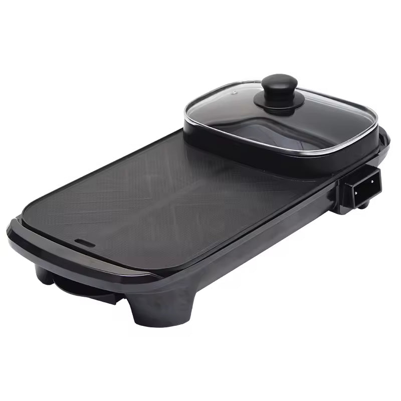 Multifunctional Electric BBQ Grill Pan & Hot Pot – Non-Stick Kebab Pan empty front